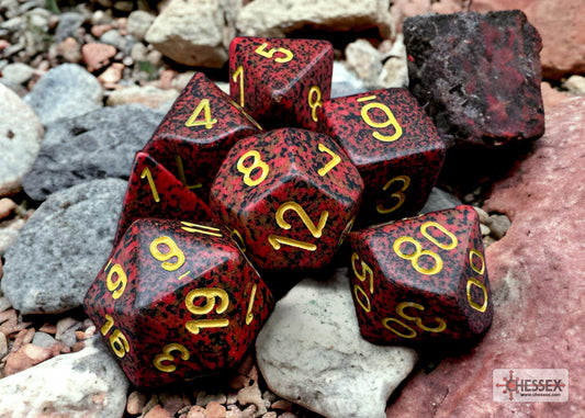 Chessex - Speckled Polyhedral 7 Dice Set - Mercury - Loaded Dice