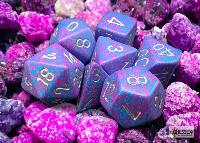 Chessex - Speckled Polyhedral 7 Dice Set - Silver Tetra - Loaded Dice