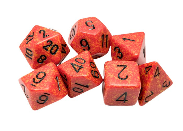 Chessex - Speckled Polyhedral 7 Dice Set - Fire - Loaded Dice