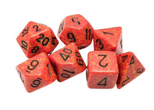 Chessex - Speckled Polyhedral 7 Dice Set - Fire - Loaded Dice