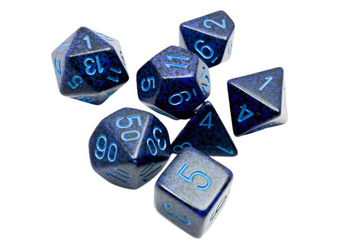 Chessex - Speckled Polyhedral 7 Dice Set - Cobalt - Loaded Dice