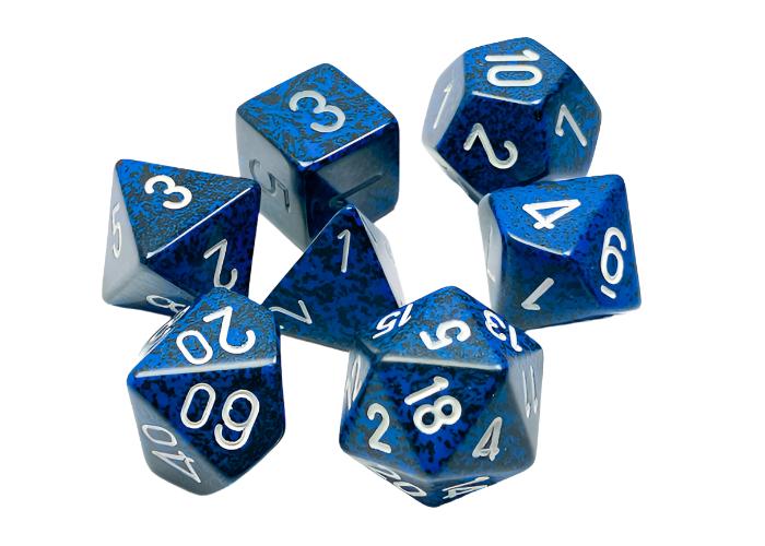 Chessex - Speckled Polyhedral 7 Dice Set - Stealth - Loaded Dice