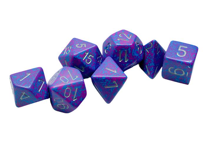Chessex - Speckled Polyhedral 7 Dice Set - Silver Tetra - Loaded Dice