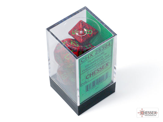 Chessex - Speckled Polyhedral 7 Dice Set - Strawberry - Loaded Dice