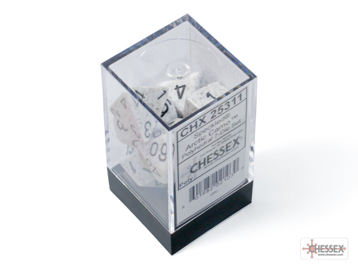 Chessex - Speckled Polyhedral 7 Dice Set - Arctic Camo - Loaded Dice