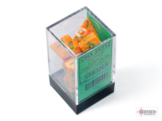 Chessex - Speckled Polyhedral 7 Dice Set - Lotus - Loaded Dice