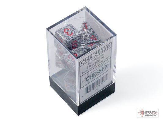 Chessex - Speckled Polyhedral 7 Dice Set - Granite - Loaded Dice