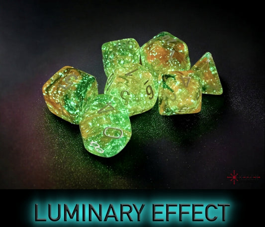 Chessex - Nebula Polyhedral 7 Dice Set - Luminary Spring White - Loaded Dice