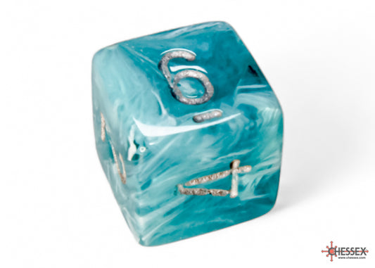 Chessex - Cirrus Polyhedral 7 Dice Set - Aqua with Silver - Loaded Dice