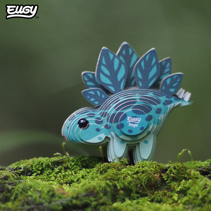EUGY Stego 3D cardboard model kit - built model on display