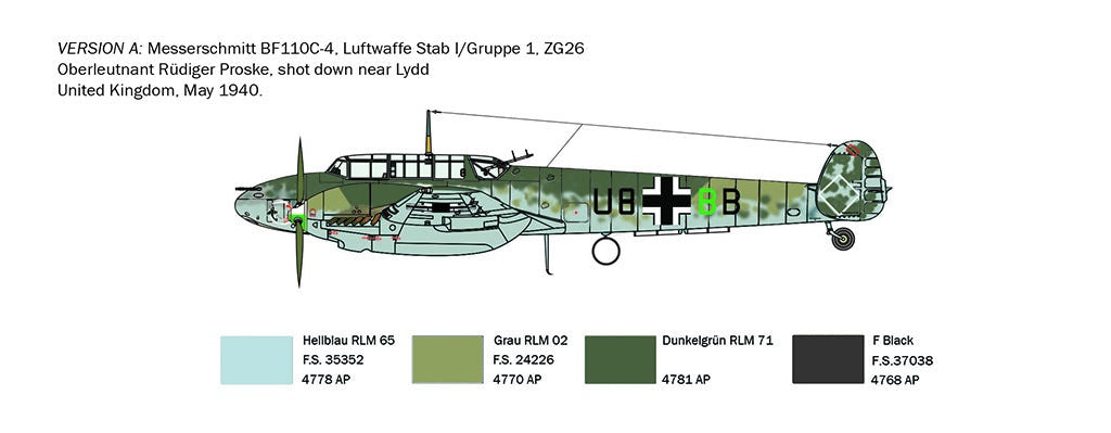 Italeri 1:72 Bf-110 C3/C4 Zerstörer - 049
