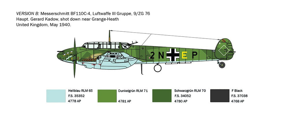 Italeri 1:72 Bf-110 C3/C4 Zerstörer - 049