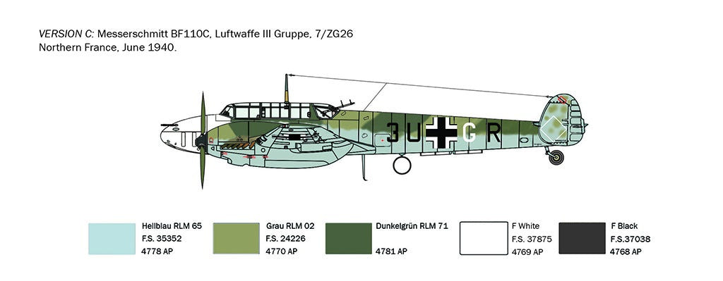 Italeri 1:72 Bf-110 C3/C4 Zerstörer - 049