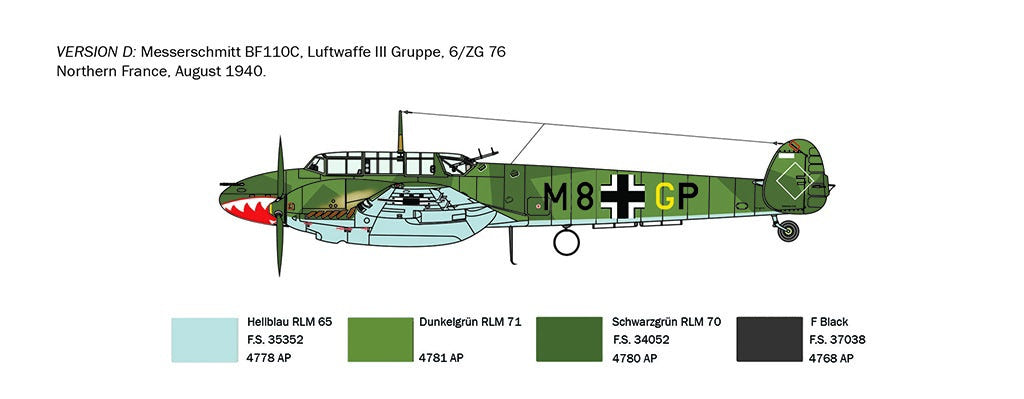 Italeri 1:72 Bf-110 C3/C4 Zerstörer - 049