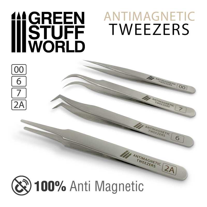 Green Stuff World 100% Anti-magnetic QUARTZ Tweezers SET - Loaded Dice Barry Vale of Glamorgan CF64 3HD