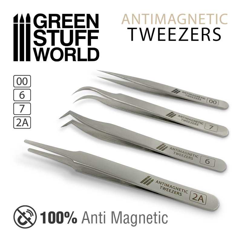 Green Stuff World 100% Anti-magnetic QUARTZ Tweezers SET - Loaded Dice