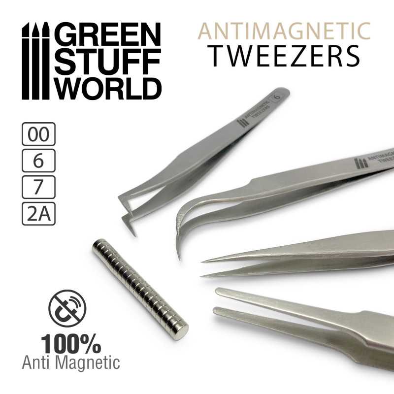 Green Stuff World 100% Anti-magnetic QUARTZ Tweezers SET - Loaded Dice Barry Vale of Glamorgan CF64 3HD