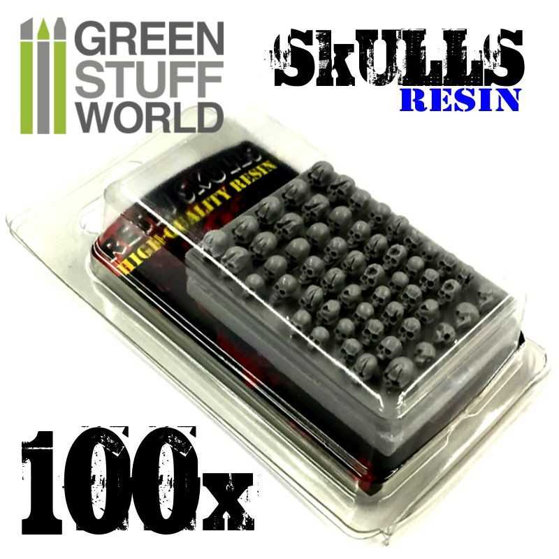 Green Stuff World 100x Resin Skulls - Loaded Dice
