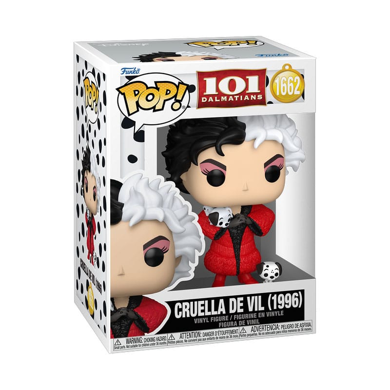 Cruella De Vil (1996) Funko Pop! Disney vinyl figure in its 101 Dalmatians window box, number 1662