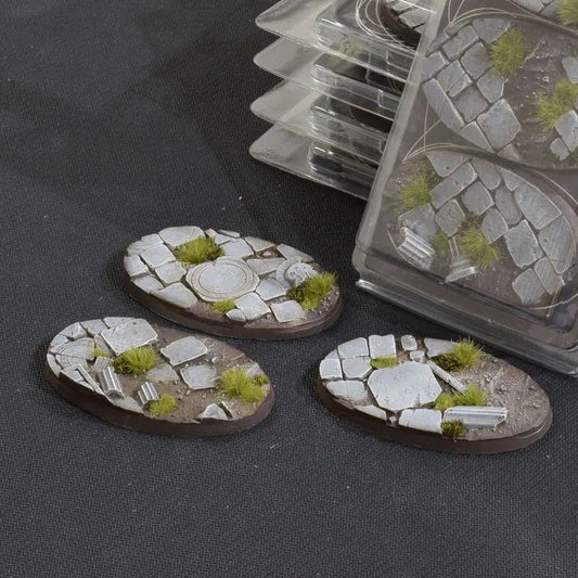 Gamers Grass Battle Ready Bases - Temple Oval 75mm (x3) - Loaded Dice