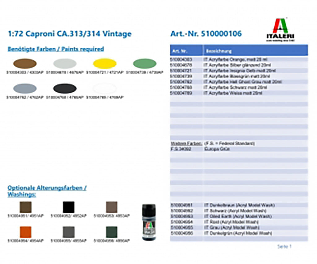 Italeri 1:72 Caproni Ca.313/314 - Vintage Ltd Edition - 106