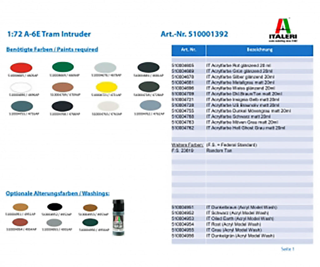 Italeri 1:72 A-6E Intruder U.S. Navy / U.S.M.C. - 1392