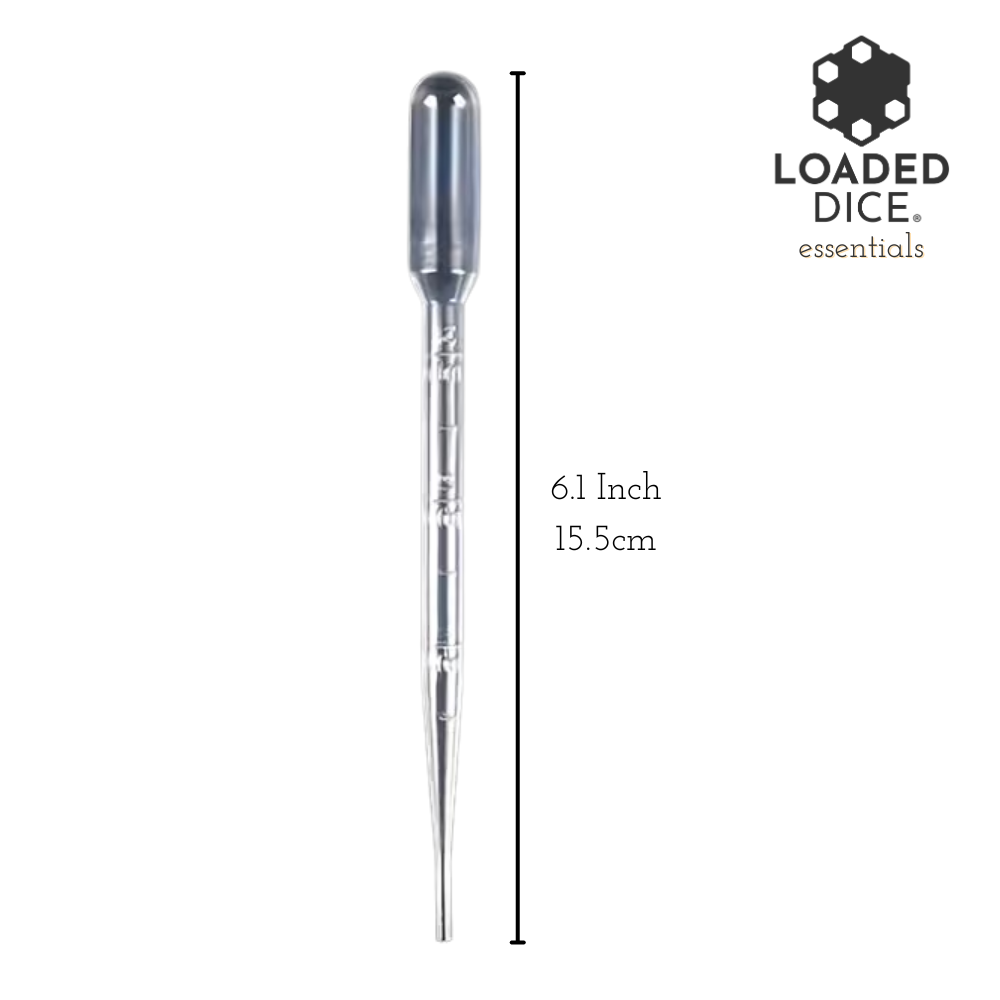 Pack of 5 3ml Plastic Pippetette - Loaded Dice