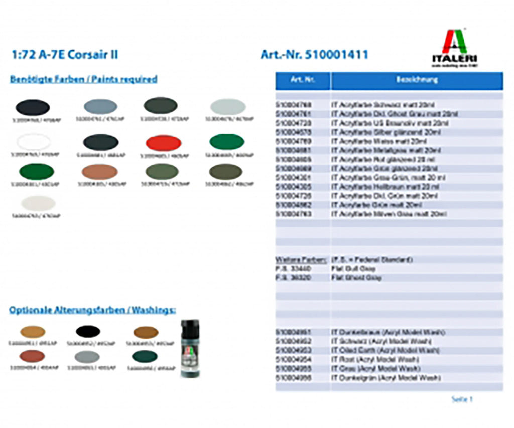 Italeri 1:72 A-7E Corsair II - 1411
