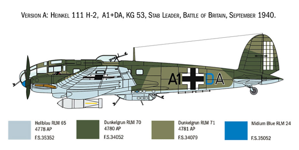 Italeri 1:72 Heinkel HE-111 H-6 Battle of Britain 80th Anniv - 1436