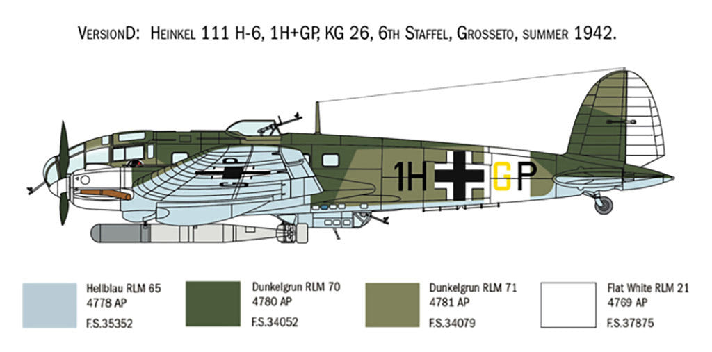 Italeri 1:72 Heinkel HE-111 H-6 Battle of Britain 80th Anniv - 1436
