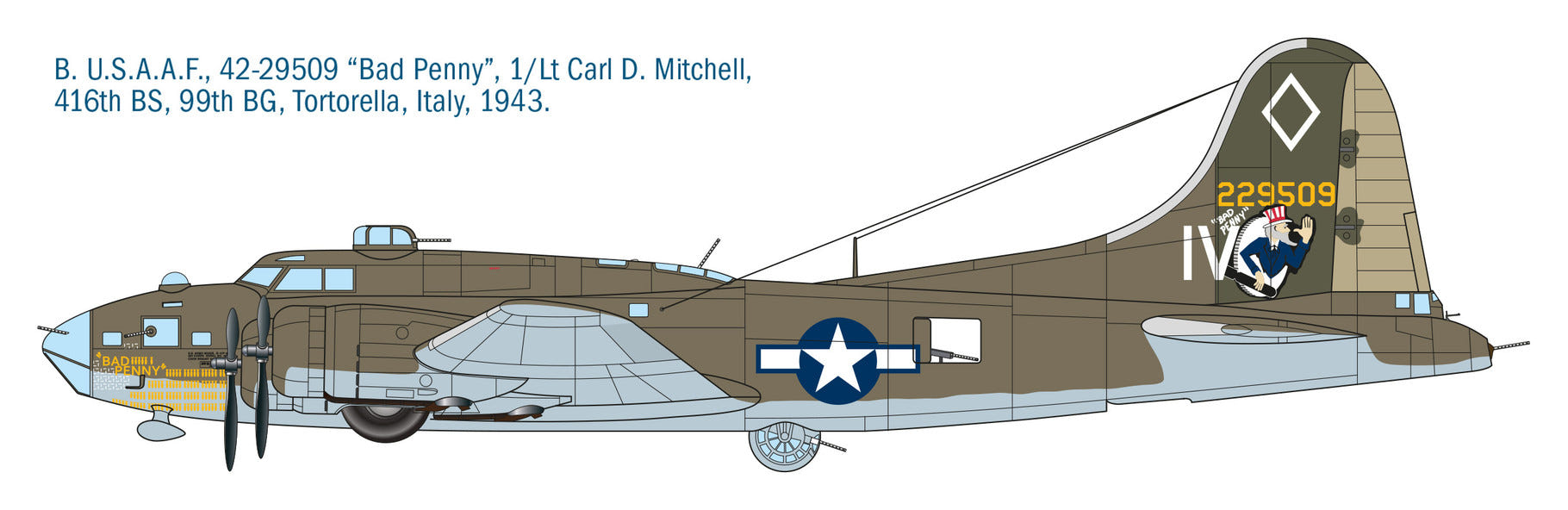 Italeri 1:72 B-17F Flying Fortress - 1487