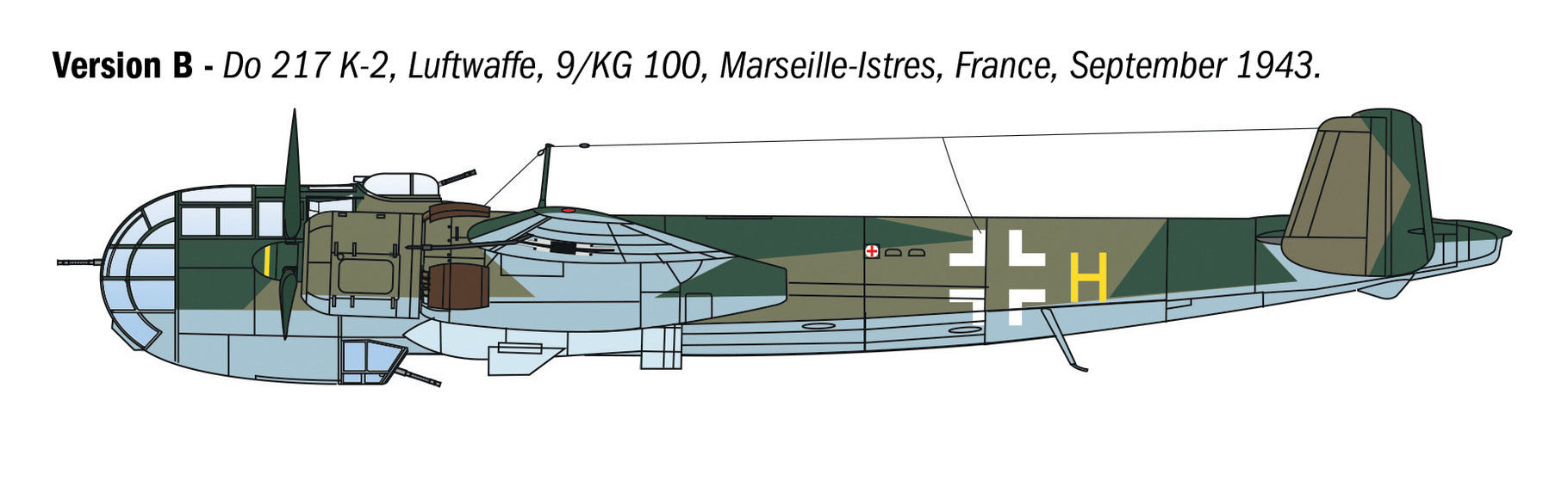 Italeri 1:72 Dornier Do 217 K-1/K-2 with Fritz X Guided Bombs - 1488