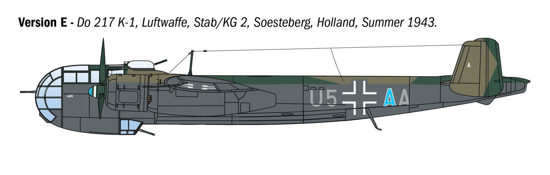 Italeri 1:72 Dornier Do 217 K-1/K-2 with Fritz X Guided Bombs - 1488