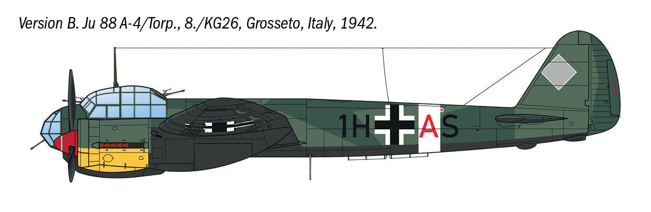 Italeri 1:72 Junkers Ju 88 A-17 Torpedo Bomber - 1489