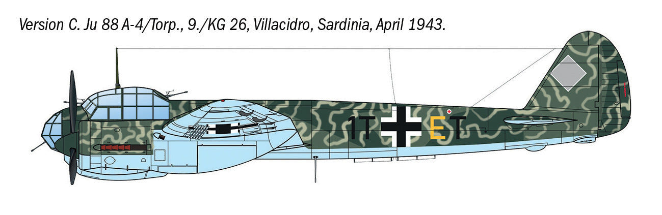 Italeri 1:72 Junkers Ju 88 A-17 Torpedo Bomber - 1489