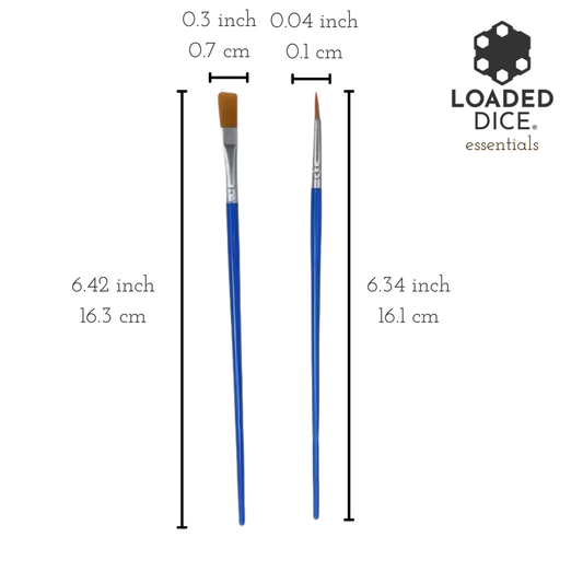 2pcs Flat & Thin Paintbrush Set - Loaded Dice