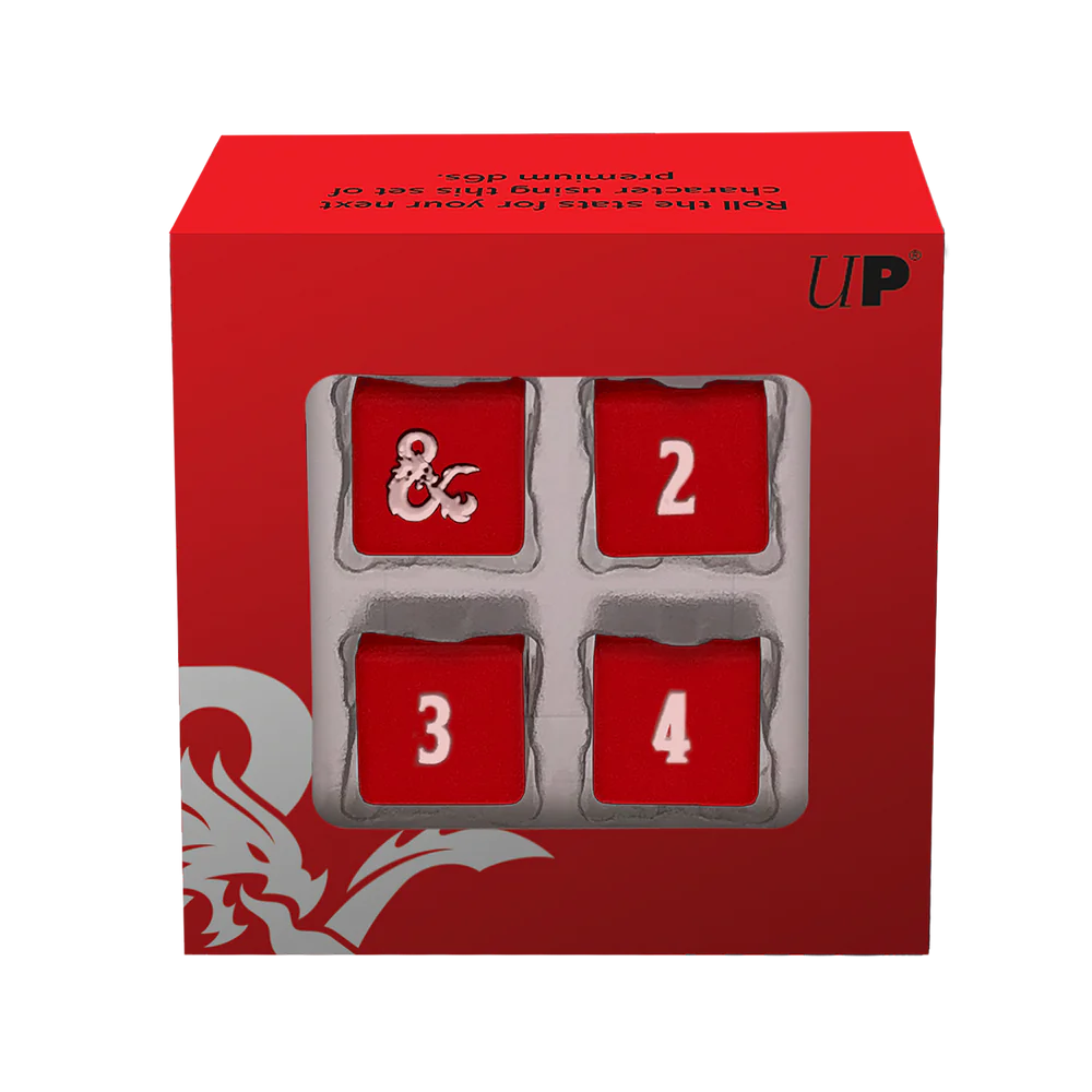 Ultra Pro - Dungeons & Dragons - Heavy Metal D6 Red and White Dice Set - Loaded Dice Barry Vale of Glamorgan CF64 3HD