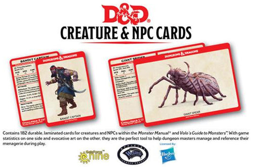 Dungeons & Dragons - Monster Cards - NPCs & Creatures - Loaded Dice Barry Vale of Glamorgan CF64 3HD