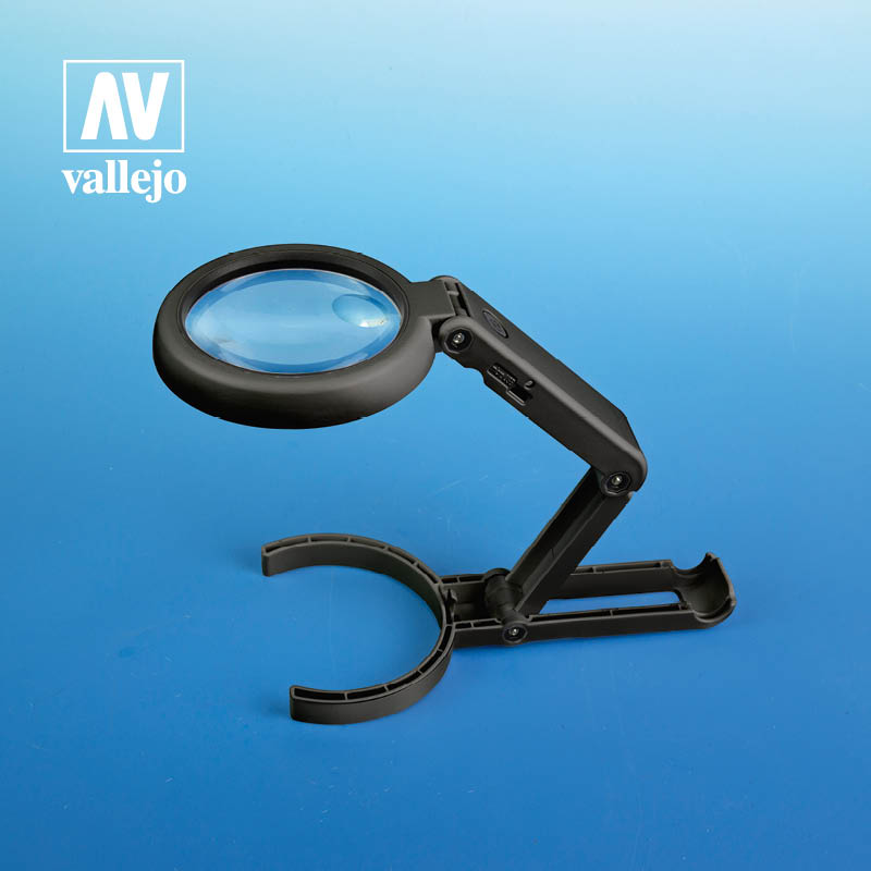 Vallejo Foldable LED Magnifier w/ Stand - Loaded Dice