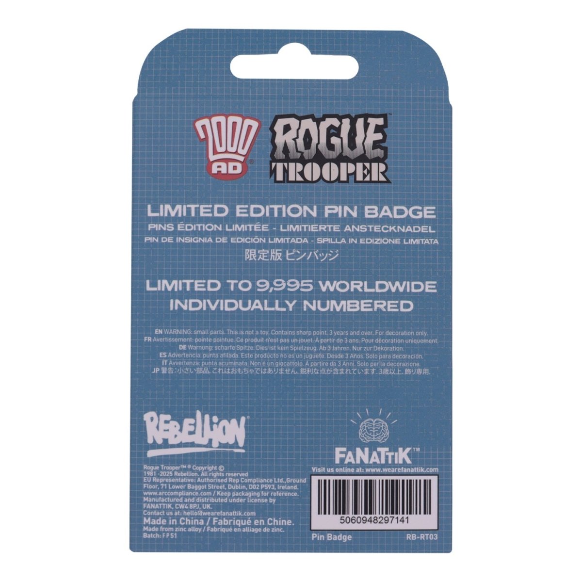 2000 AD Rogue Trooper GI Pin Badge