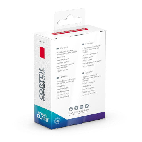 Ultimate Guard - Cortex Sleeves Standard Size - Matte Red 100pk - Loaded Dice