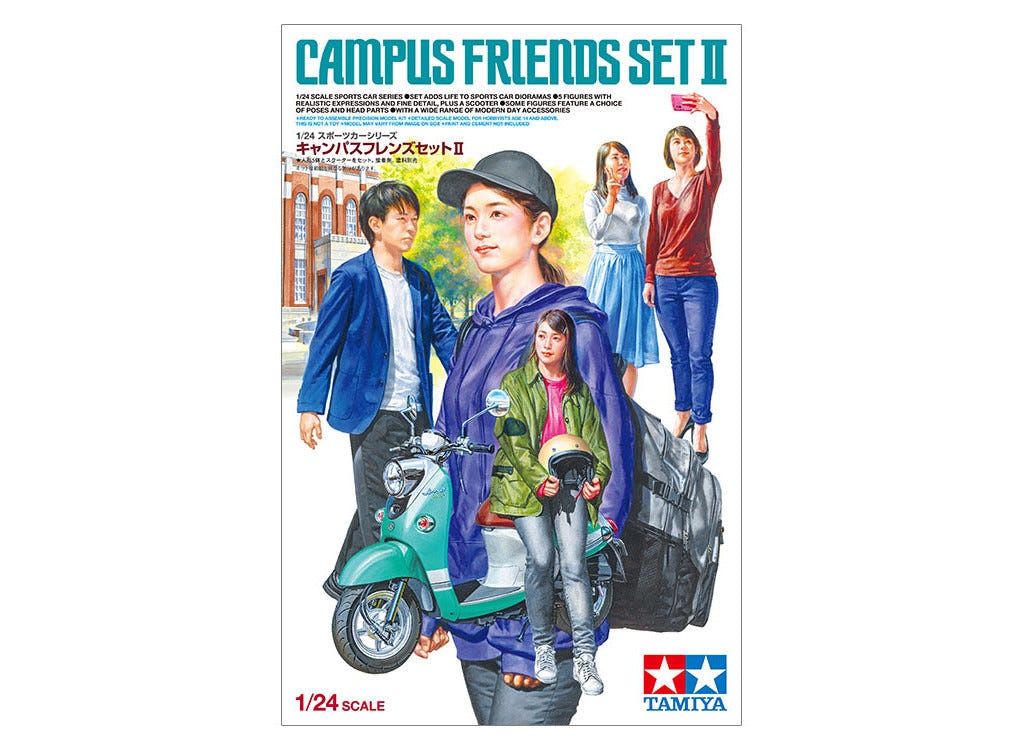 Tamiya 1:24 Campus Friends II (Scooter & 5 Figures) - 24356