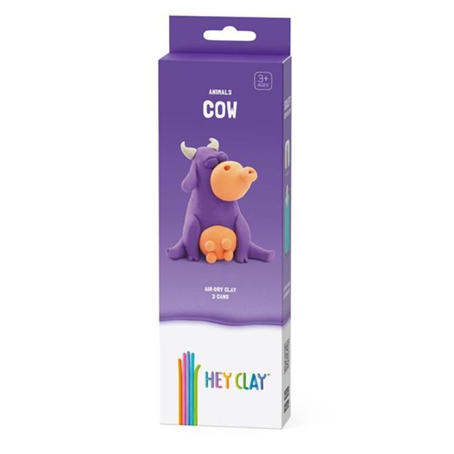 HEY CLAY Claymates Animals - Cow (3 Cans) - Loaded Dice