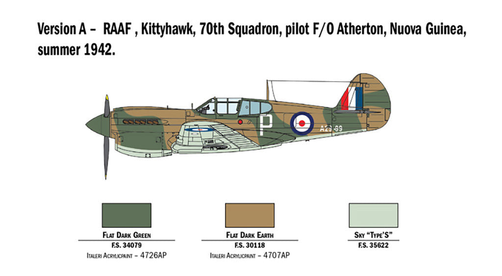 Italeri 1:48 RAF P-40E/K Kittyhawk - 2795