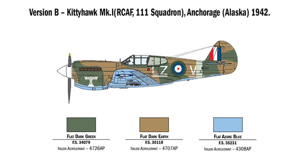 Italeri 1:48 RAF P-40E/K Kittyhawk - 2795