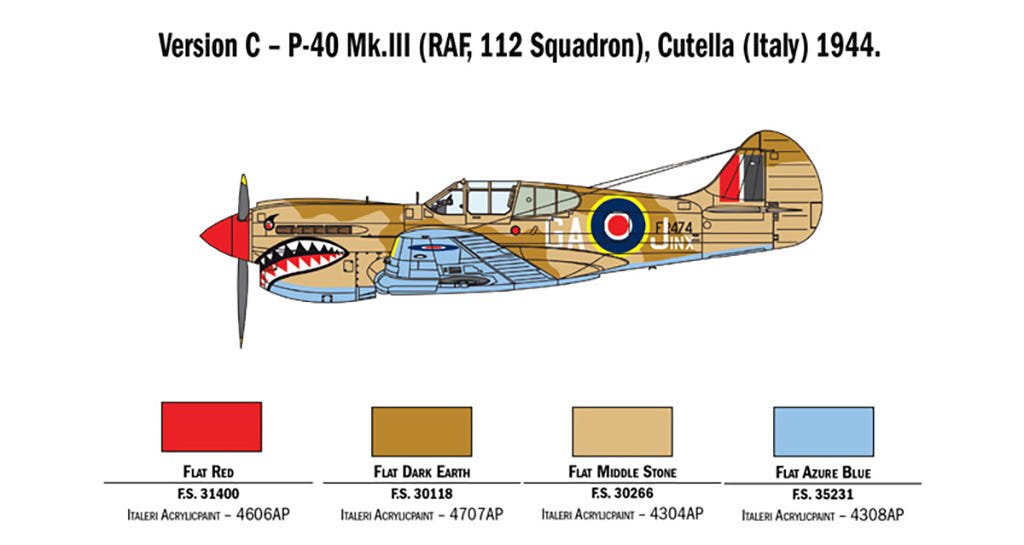 Italeri 1:48 RAF P-40E/K Kittyhawk - 2795