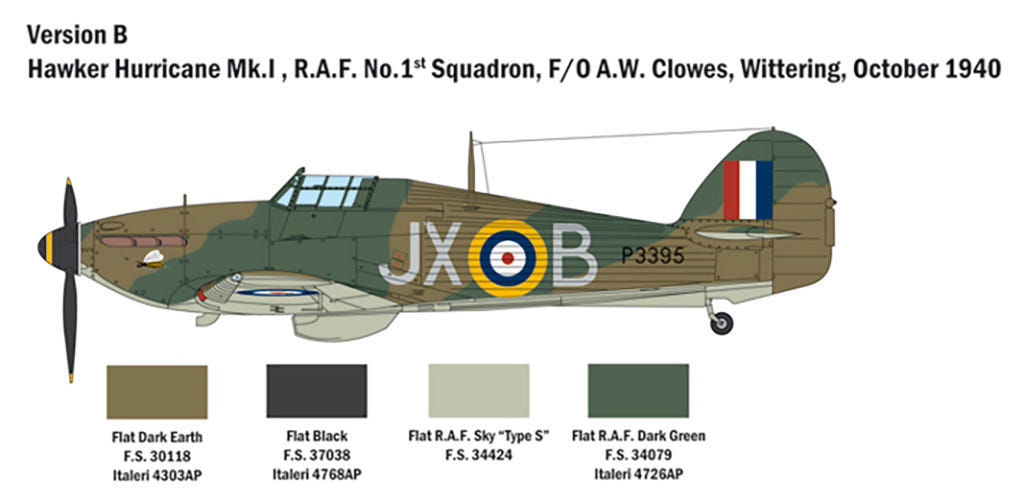 Italeri 1:48 RAF Hurricane MK. I Battle of Britain 80th - 2802