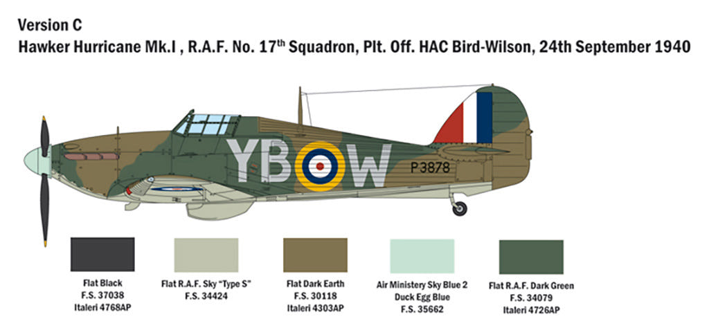 Italeri 1:48 RAF Hurricane MK. I Battle of Britain 80th - 2802