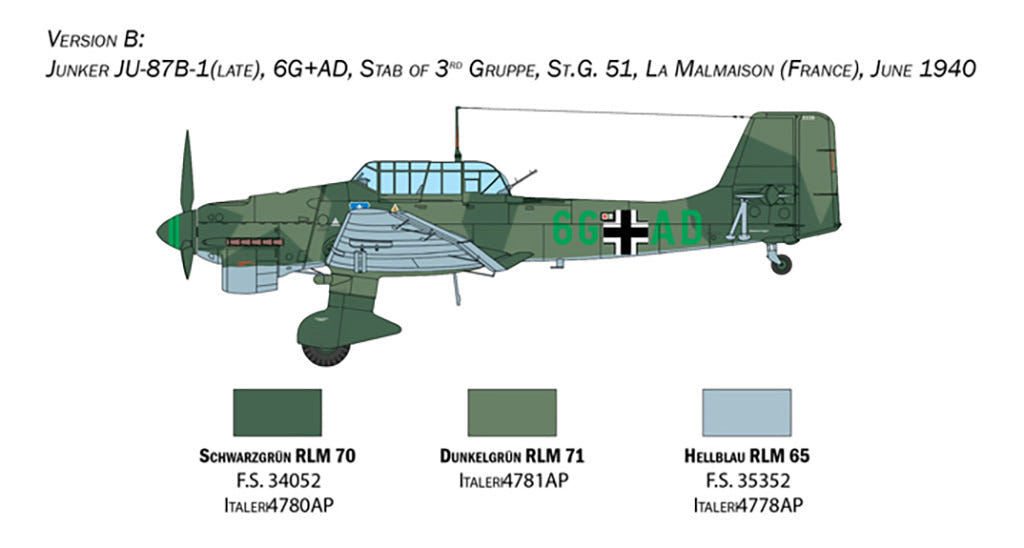 Italeri 1:48 Ju-87B Stuka - Battle of Britain 80th - 2807