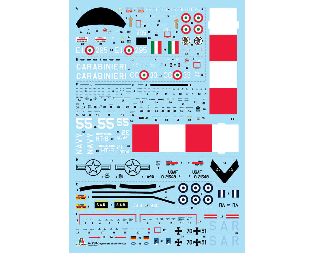 Italeri 1:48 AB.205 / UH-1D "SAR" Search & Rescue Helicopter - 2845